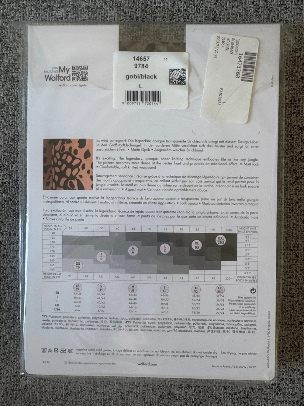 Wolford Gobi/Black Eleonor Tights